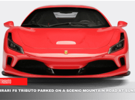 Ferrari F8 Tributo luxury sports car showcasing sleek design and powerful stance